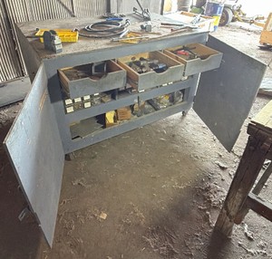 Mobile Cabinet workbench, measures 62 L
