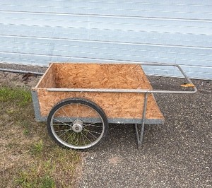 2-wheel wooden utility push cart