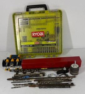 Ryobi Drill Bit Set with Assorted Drill Bits, Driver Bits & Storage Cases