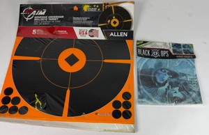 Allen EZ Aim Adhesive Crosshair Bullseye Targets & Black Ops Enemy Combat Paper Targets