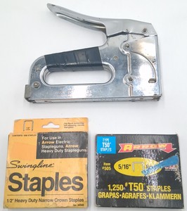Arrow T50 Heavy-Duty Staple Gun with Arrow & Swingline Staples