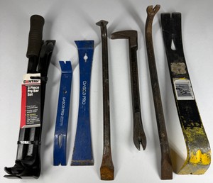 Assorted Pry Bars & Nail Pullers with Stanley, Dasco Pro & Contax Tools