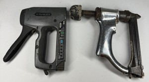 Stanley Heavy-Duty Staple Gun & Vintage Metal StaplerTacker