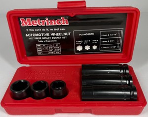 Metrinch Automotive Wheelnut 12 Drive Impact Socket Set