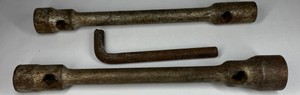 Vintage Tubular Box Wrenches with L-Handle Tommy Bar
