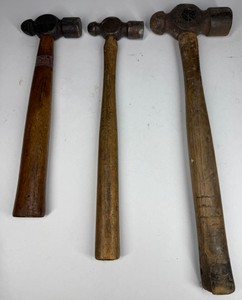 Vintage Ball-Peen Hammer Group with Wood Handles