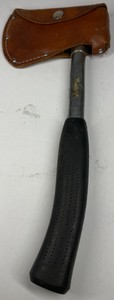 Vintage Steel-Handle Camp Hatchet with Leather Blade Sheath