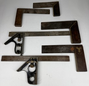 Vintage Combination Squares & Try Squares Measuring Tool Group