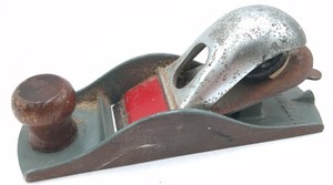 Vintage Hand Plane with Wood Front Knob & Metal Lever Cap