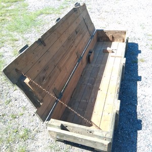 Vintage Finnish Military-Style Wooden Shipping  Equipment Crate 