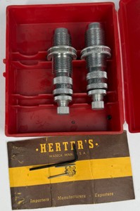 Vintage Herters Reloading Die Set with Red Storage Case & Instructions