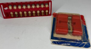 Vintage Shotgun Shell Reloading Accessories with Shell Holder Rack & Reloader Tool