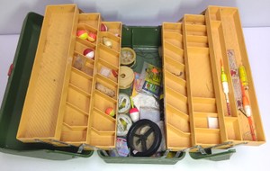 Old Pal Woodstream Little Pal 17543 Fishing Tackle Box with Tackle