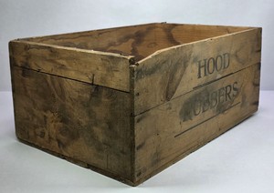 Antique Hood Rubbers Wooden Advertising Shipping Crate