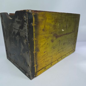 Vintage Riveted Wooden Storage Box  Utility Crate