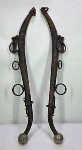 Antique Iron Horse Harness Hames with Ball Ends & Rings
