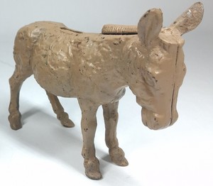 Vintage Cast Iron Donkey / Mule Coin Bank