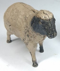 Vintage Cast Iron Sheep Still Bank