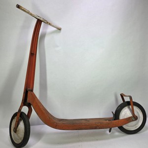 Vintage Metal Kick Scooter with Solid Wheels