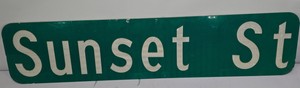 Sunset St Aluminum Street Sign