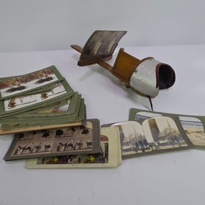 Vintage Stereoscope Viewer with Stereoview Photo Cards