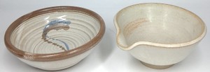 Studio Pottery Stoneware Bowl & Pouring Bowl