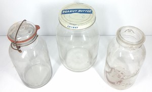Vintage Glass Canning & Storage Jars with Ball Mason Jar and Wire-Bail Jar