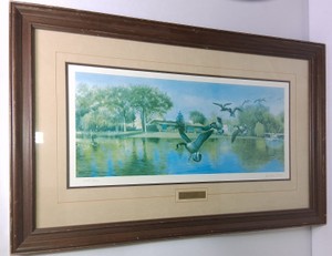 Les C. Kouba Urban Retreat Ducks Unlimited 1984 Framed Limited Edition Print
