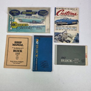 Vintage Buick & Chevrolet Automotive Literature Collection  1925 & 1962 Manuals, Owner Guides & Custom Illustrated Magazine