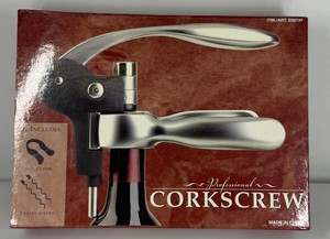 Professional Lever Corkscrew Wine Opener Kit with Foil Cutter