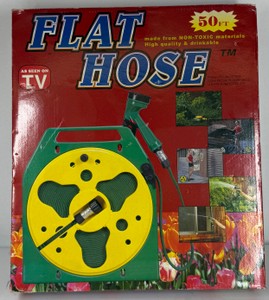 50 FT Flat Hose Reel Garden Hose Set