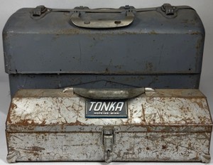 Vintage Tonka Hopkins Minn. Metal Toolbox & Steel Tool Case Group