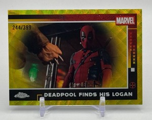 Deadpool Finds His Logan 244399 Yellow Wave Topps Chrome Marvel Card