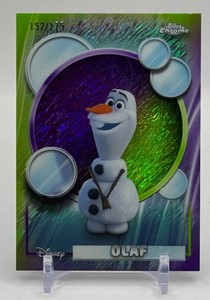 Olaf 152175 Green Shimmer Topps Chrome Disney Card