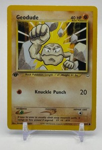 Geodude 1st Edition Pokemon Trading Card
