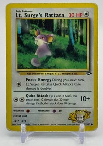 Lt. Surges Rattata Pokemon Trading Card
