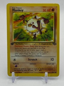Mankey 1st Edition Pokemon Trading Card