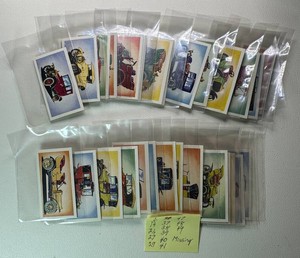1960 Ching & co. Cigarette Cards Veteran And Vintage Cars Bulk Card Lot