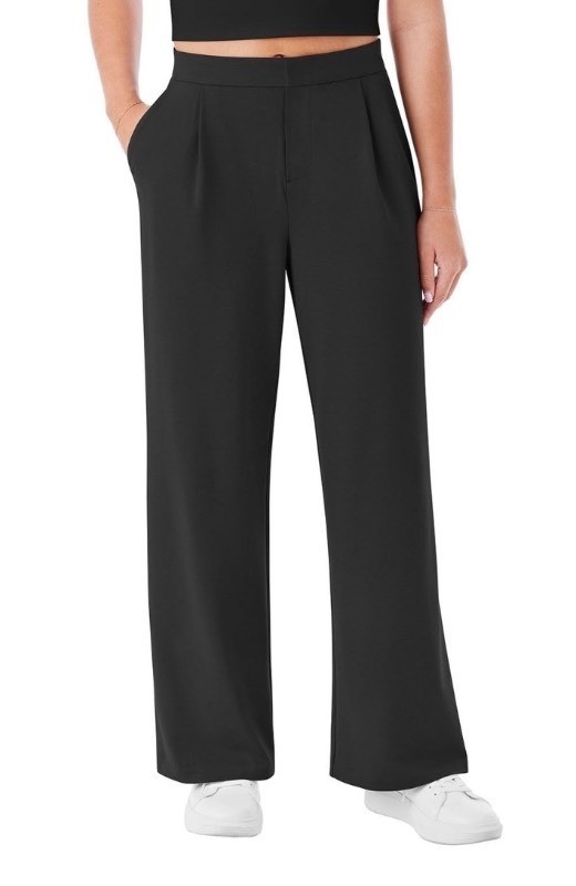Members Mark Womens Modern Wide Leg Black Trousers, Size XS - Brand New