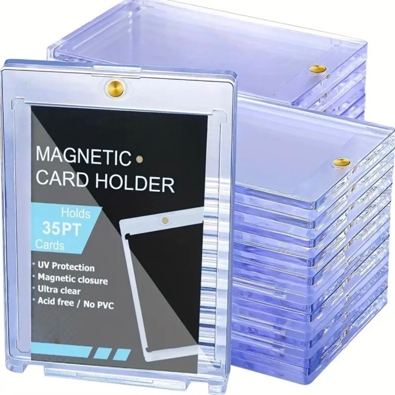 5 Brand New Magnetic 35pt Card Protector Case Holders