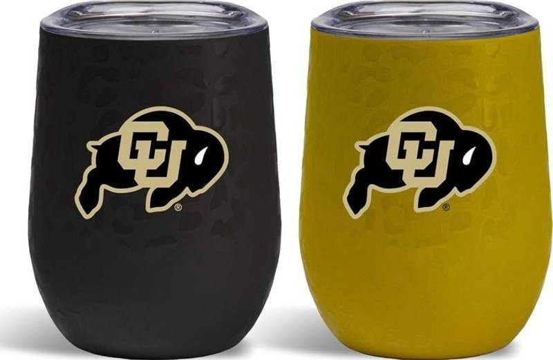 The Memory Company NCAA CU Colorado University Home & Away Stemless Wine Tumblers, 2 Total - Brand New