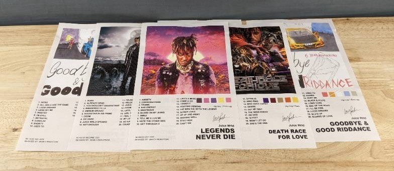 6 Juice Wrld Canvas Posters 8 x 12 - Brand New