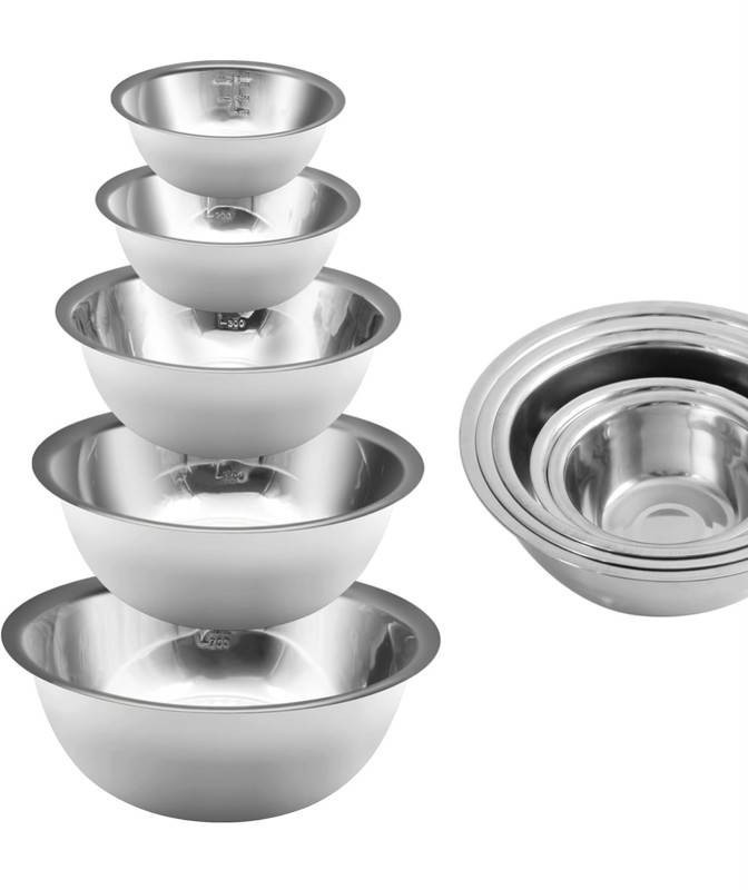 Stainless Steel Mixing Bowl Set of 5 - Brand New Q