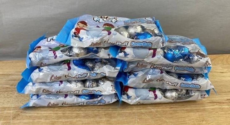 Choco Fluff Marshmallow Filled Snow Ball Candy, 9 Total - Brand New Q