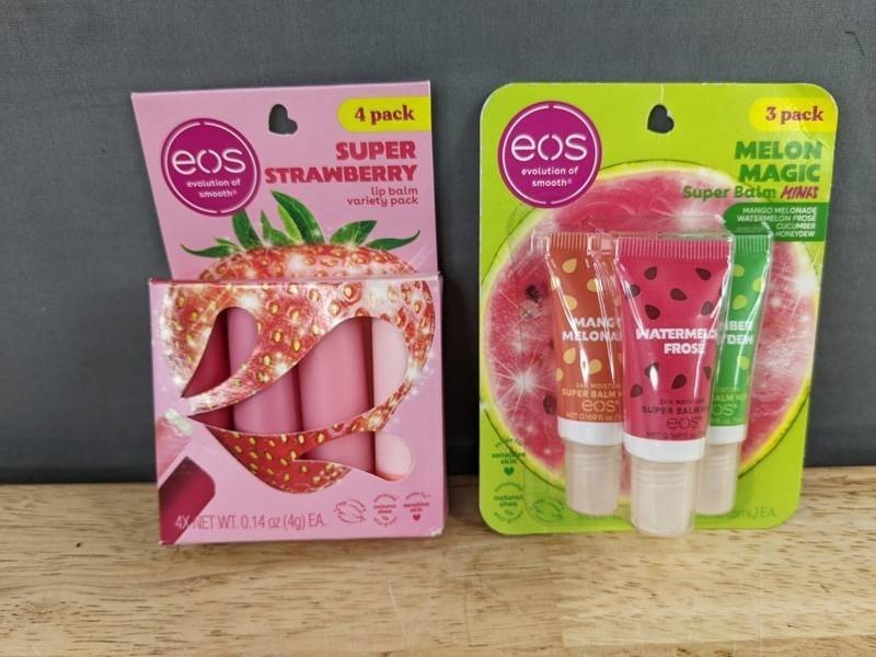 EOS Lip Balm Super Strawberry and Melon Magic, 7 Total - Brand New