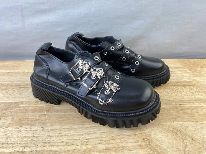 Womens Black Leather Shoes Size 10 - Brand New