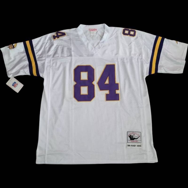 Minnesota Vikings NFL Randy Moss Mitchell & Ness Throwback White Football Jersey Mens XXL - Brand New I
