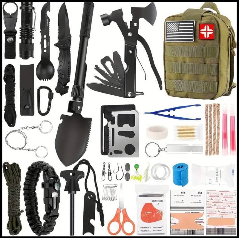 Brand New 142 in 1 Survival Gear Kit - Camping, Emergency, Hiking, Outdoor and Wilderness