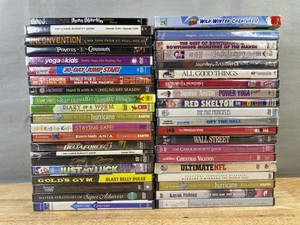 40 TV and Movie DVD Collection - Wild Kratts, Yoga for Kids, Walter Cronkite, Denise Austin Power Yoga, Carol Burnett Show, Pirates of the Caribbean, Ultimate NFL, Kayak Fishing, Christmas Vacation, Sesame Street, Etc. - Brand New&nbspC