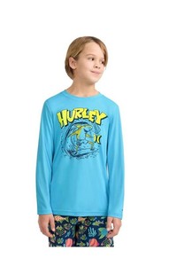 Hurley Long Sleeve UPF Swim Top Size Boys XXL, Blue - Brand New